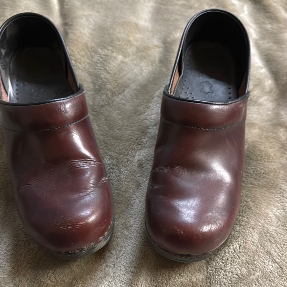 Dansko Brown Slip-Ons with Smooth Leather and Rounded Toe